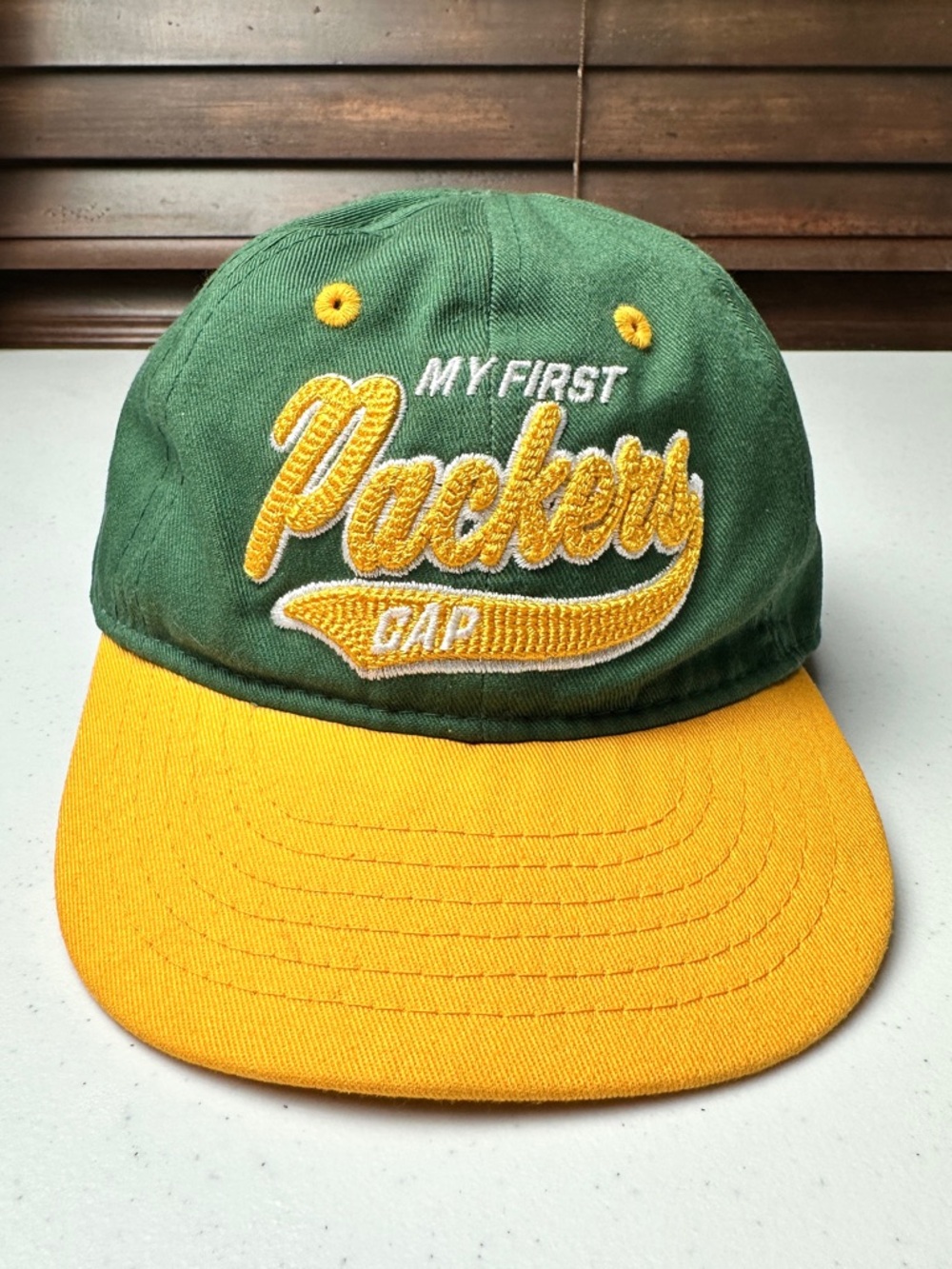 Green Bay Packers Infant Embroidered My First Tail Sweep Slouch Flex Hat NFL Cap